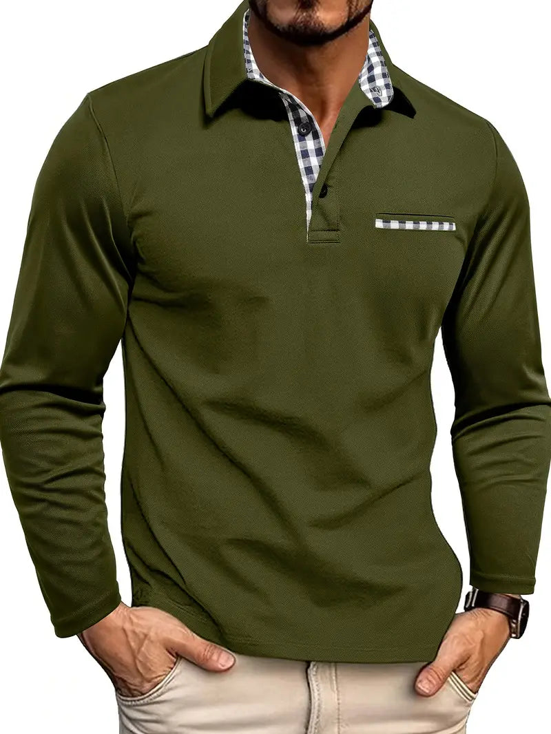 CARLOS | Polo de manga longa xadrez