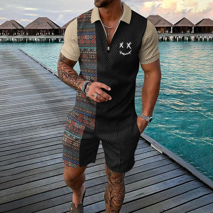 VÍCTOR | Conjunto polo com bermuda estampada
