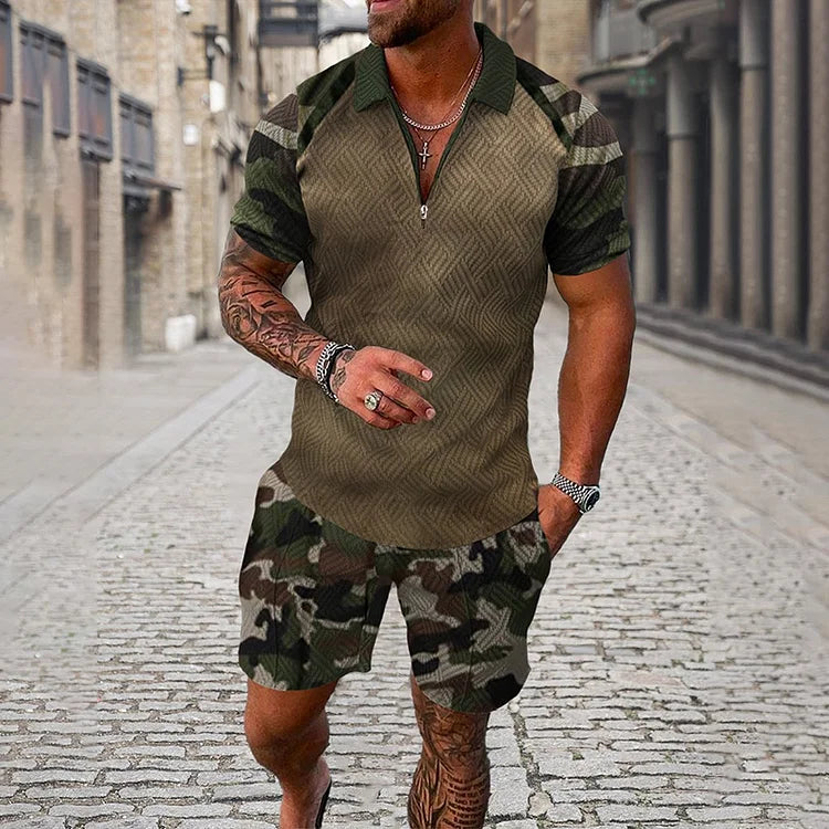 DAVID | Conjunto camuflado com bermuda