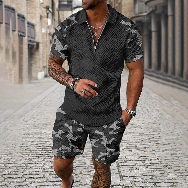 DAVID | Conjunto camuflado com bermuda