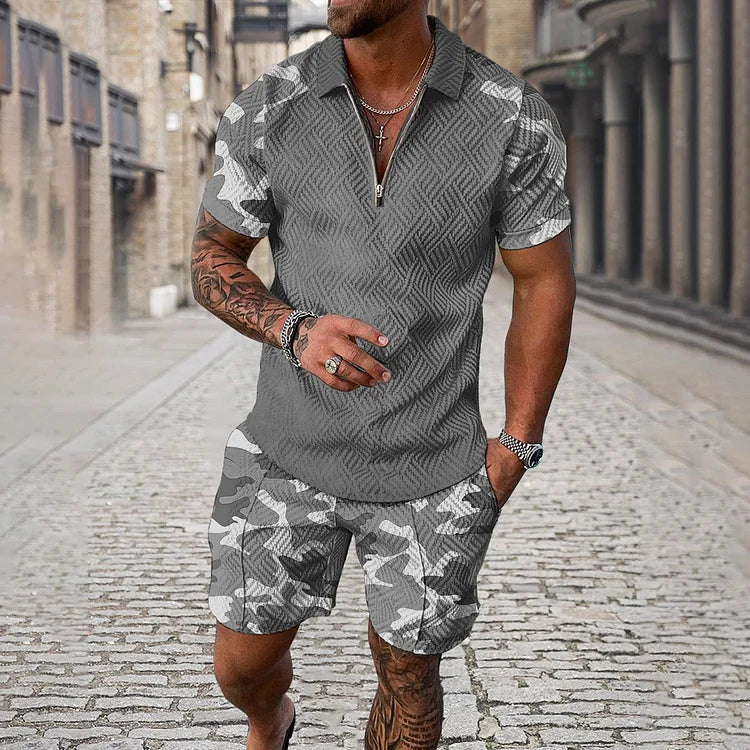 DAVID | Conjunto camuflado com bermuda
