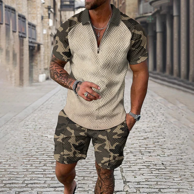 DAVID | Conjunto camuflado com bermuda