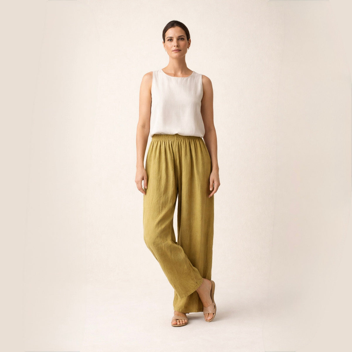 SOPHIA | Calça listrada de cintura elástica