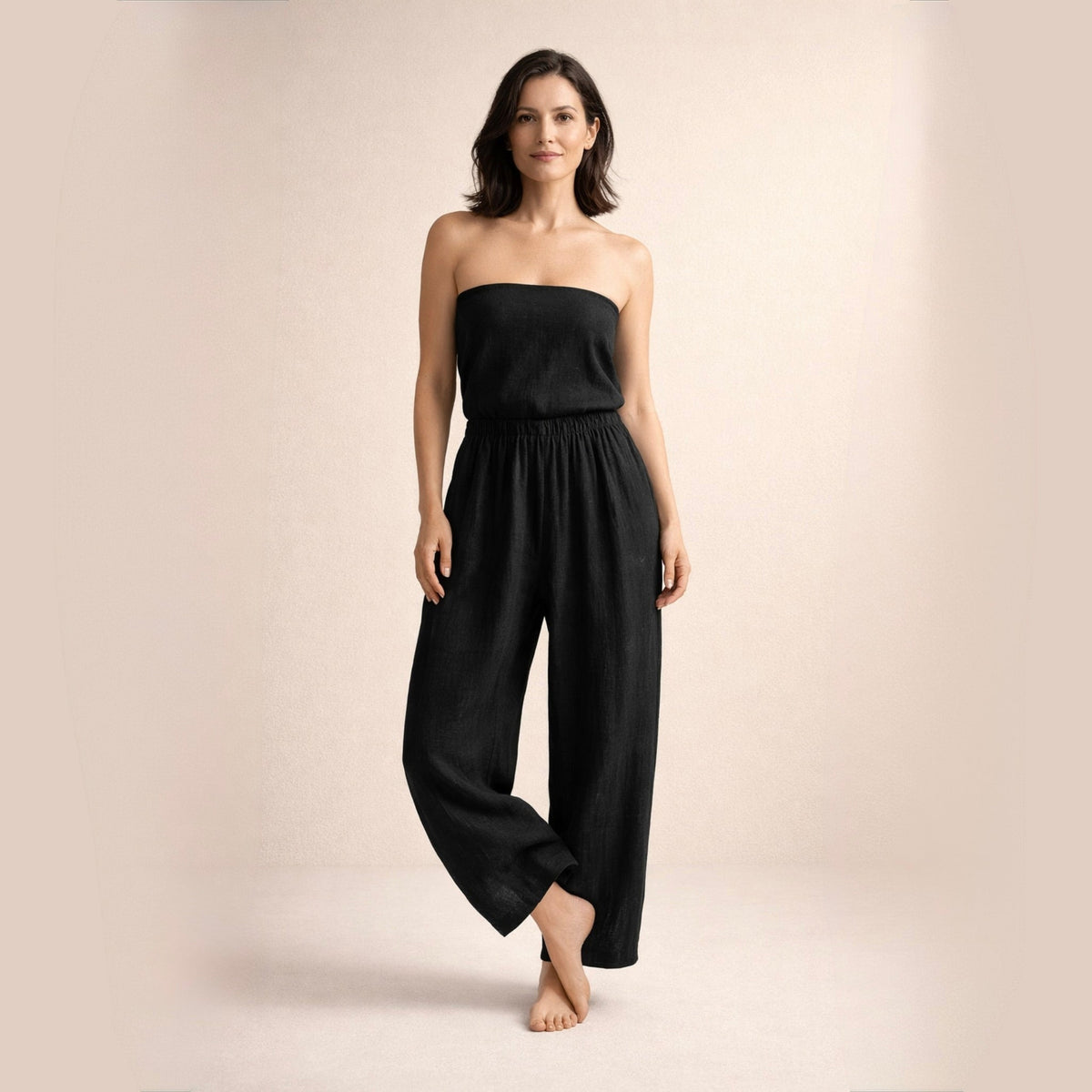 SOPHIA | Calça listrada de cintura elástica