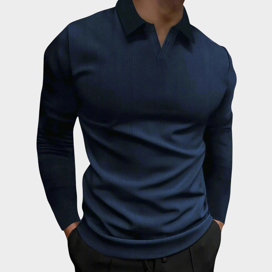 ENZO | Polo de gola com decote em V