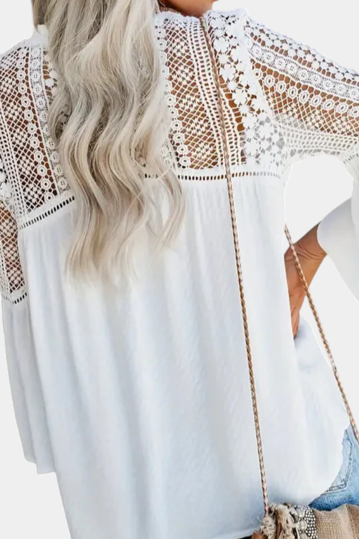 HELOÍSA | Blusa com decote em V e renda