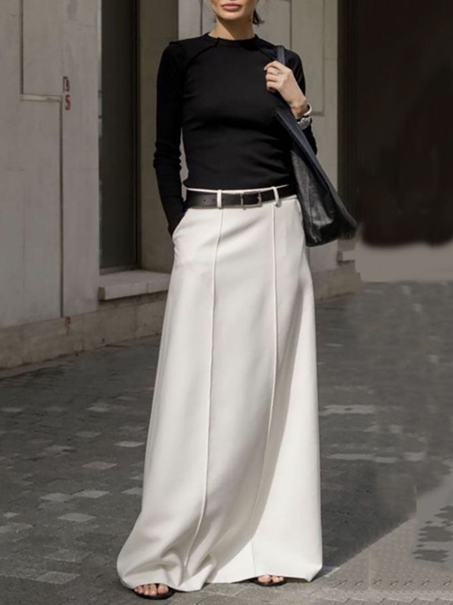 MARINA | Calça de cintura alta lisa