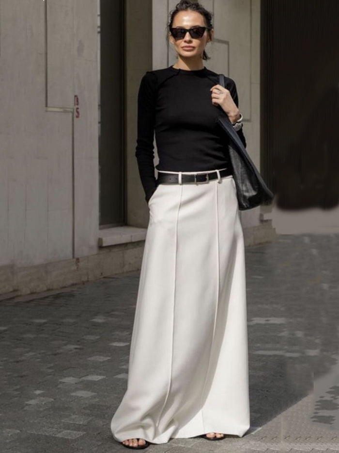MARINA | Calça de cintura alta lisa