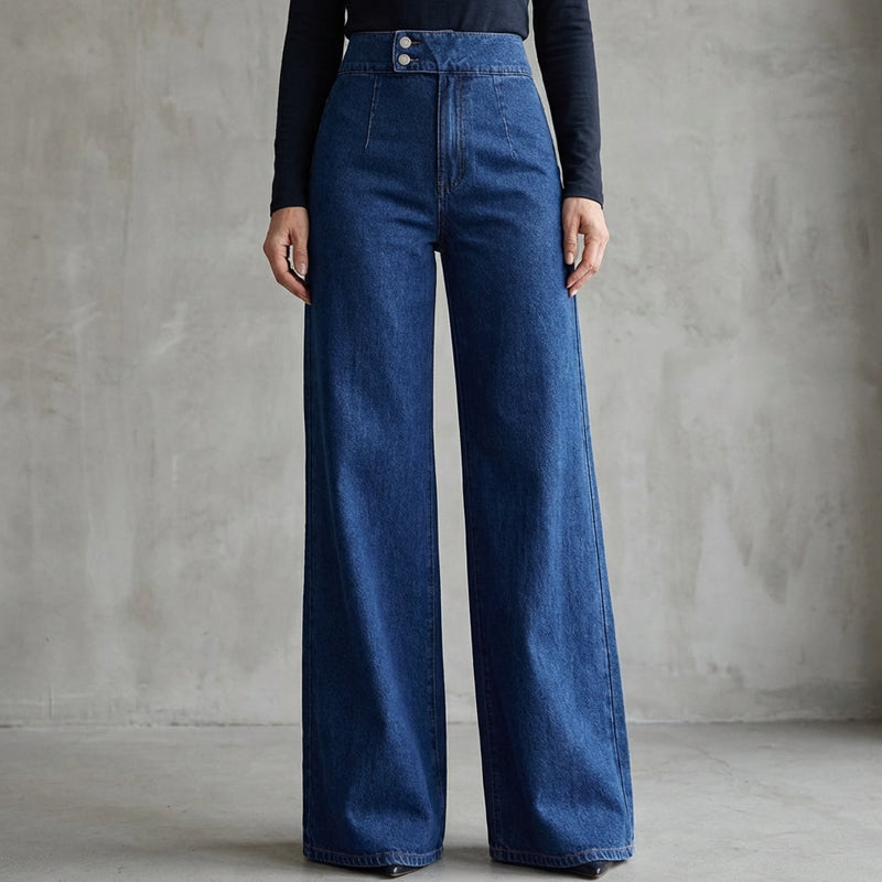 ALICE | Calça jeans de cintura alta e perna larga