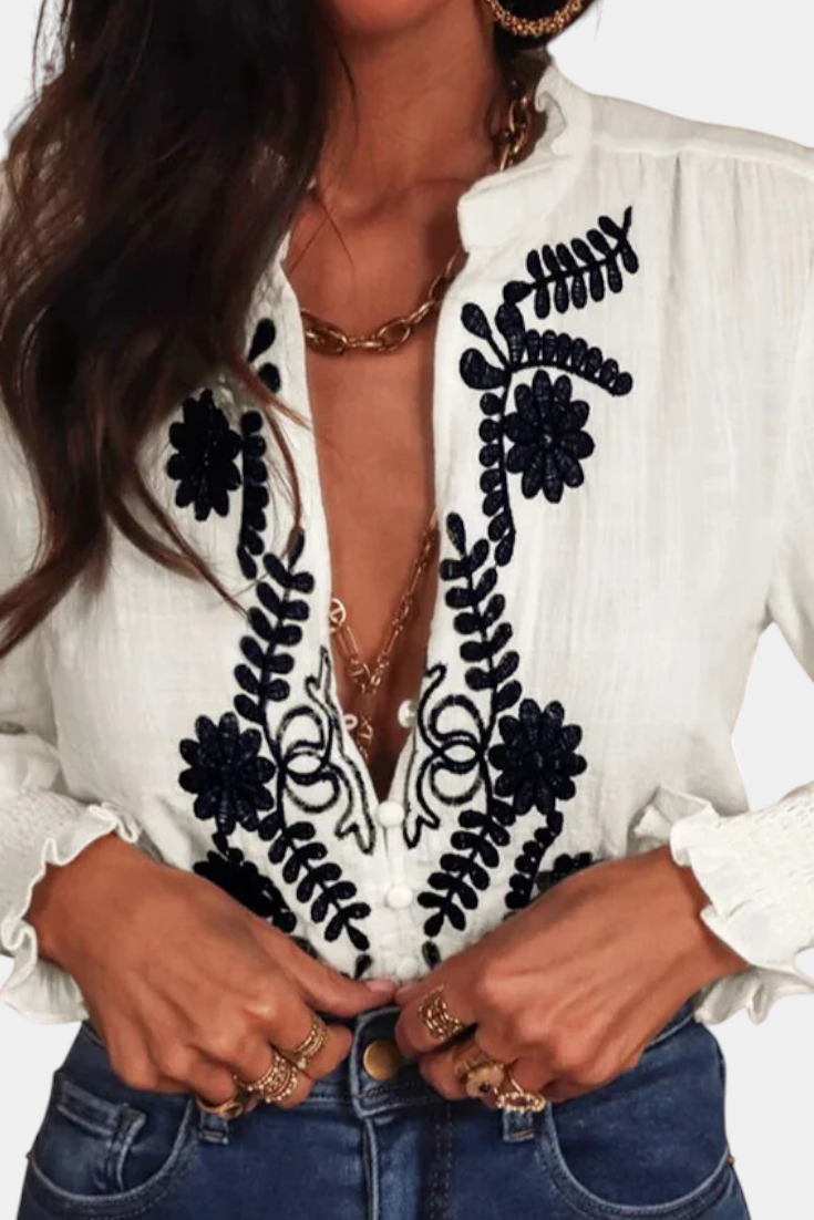 ELISA | Blusa com bordado floral