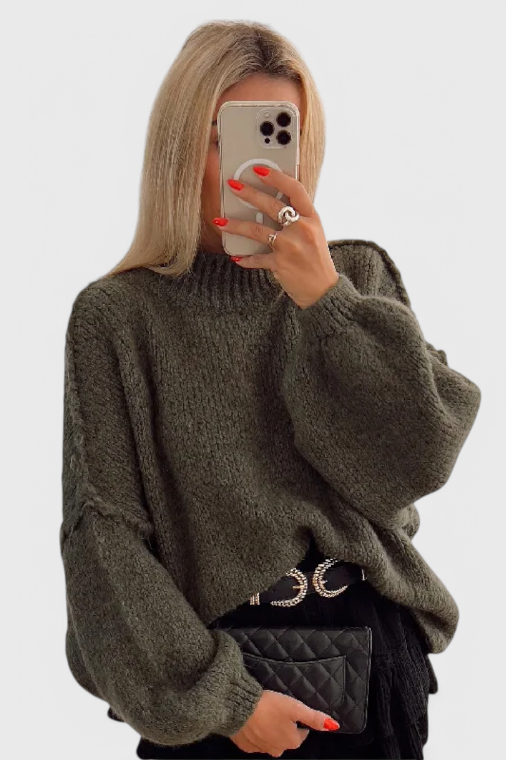 MARIA CLARA | Suéter oversized com mangas bufantes