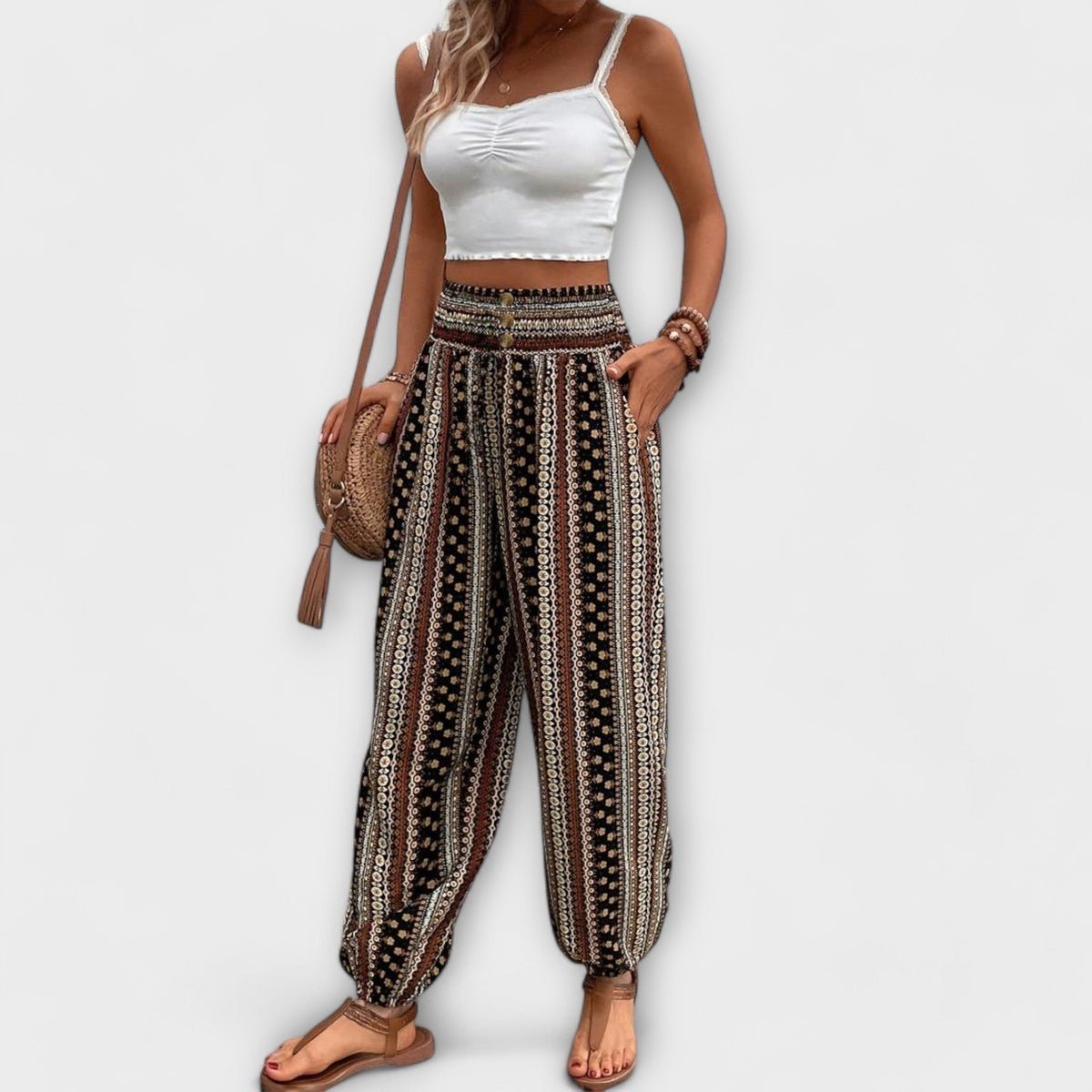 RAFAELA | Calça com estampa étnica
