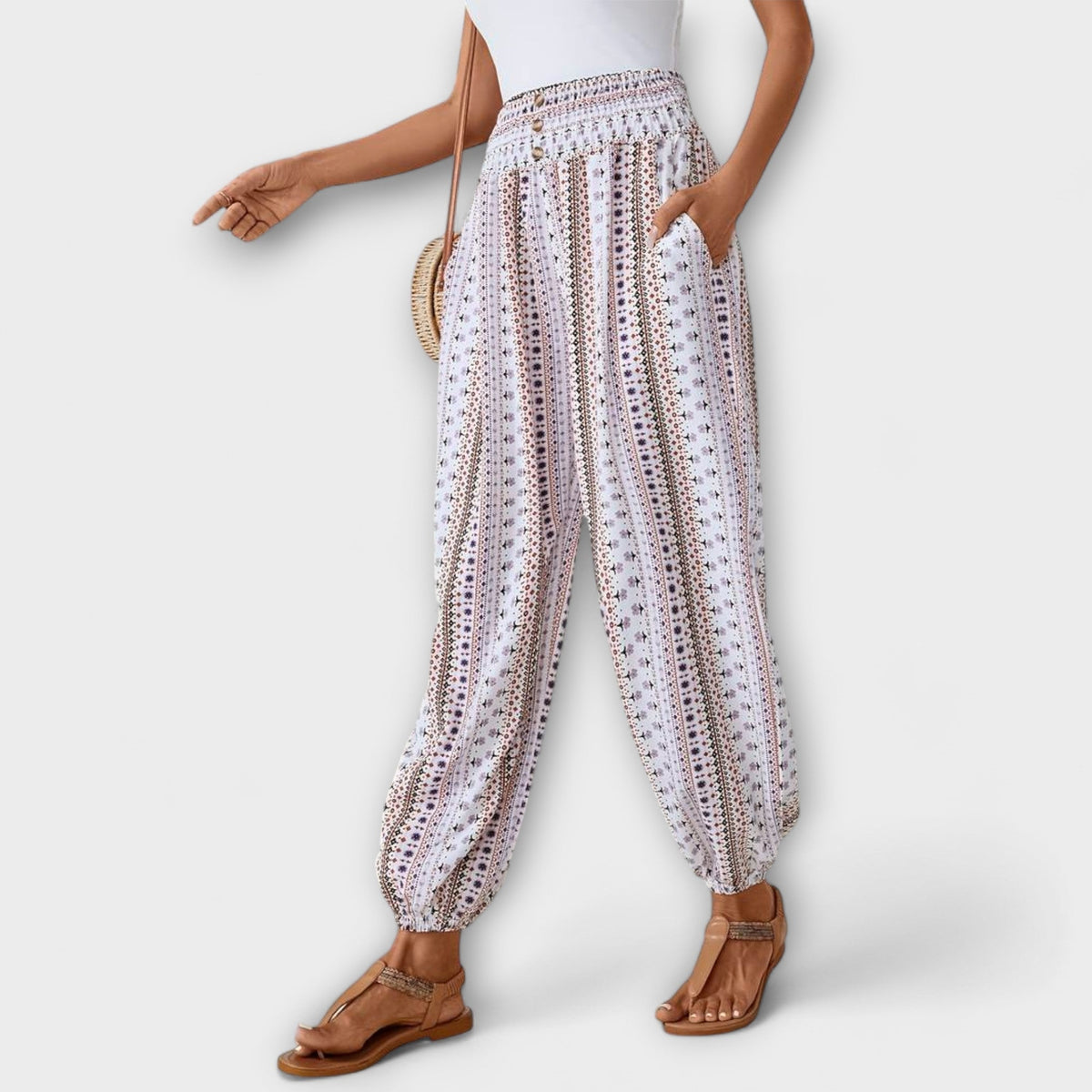 RAFAELA | Calça com estampa étnica