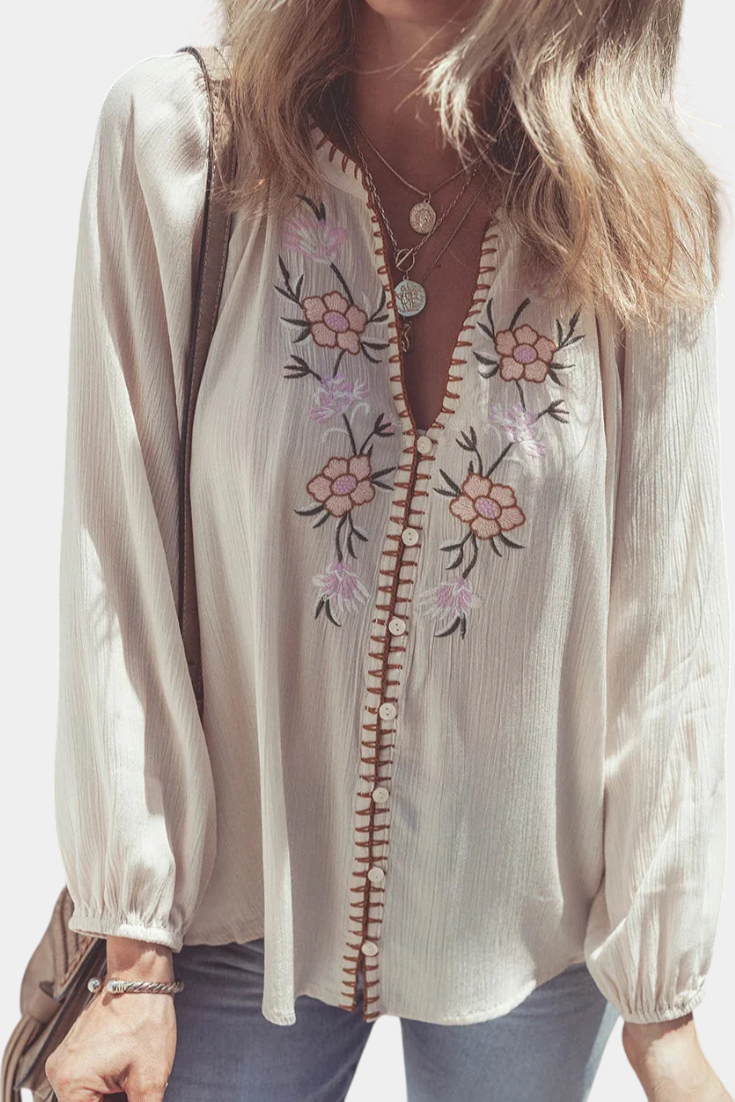 BEATRIZ | Blusa com bordado floral
