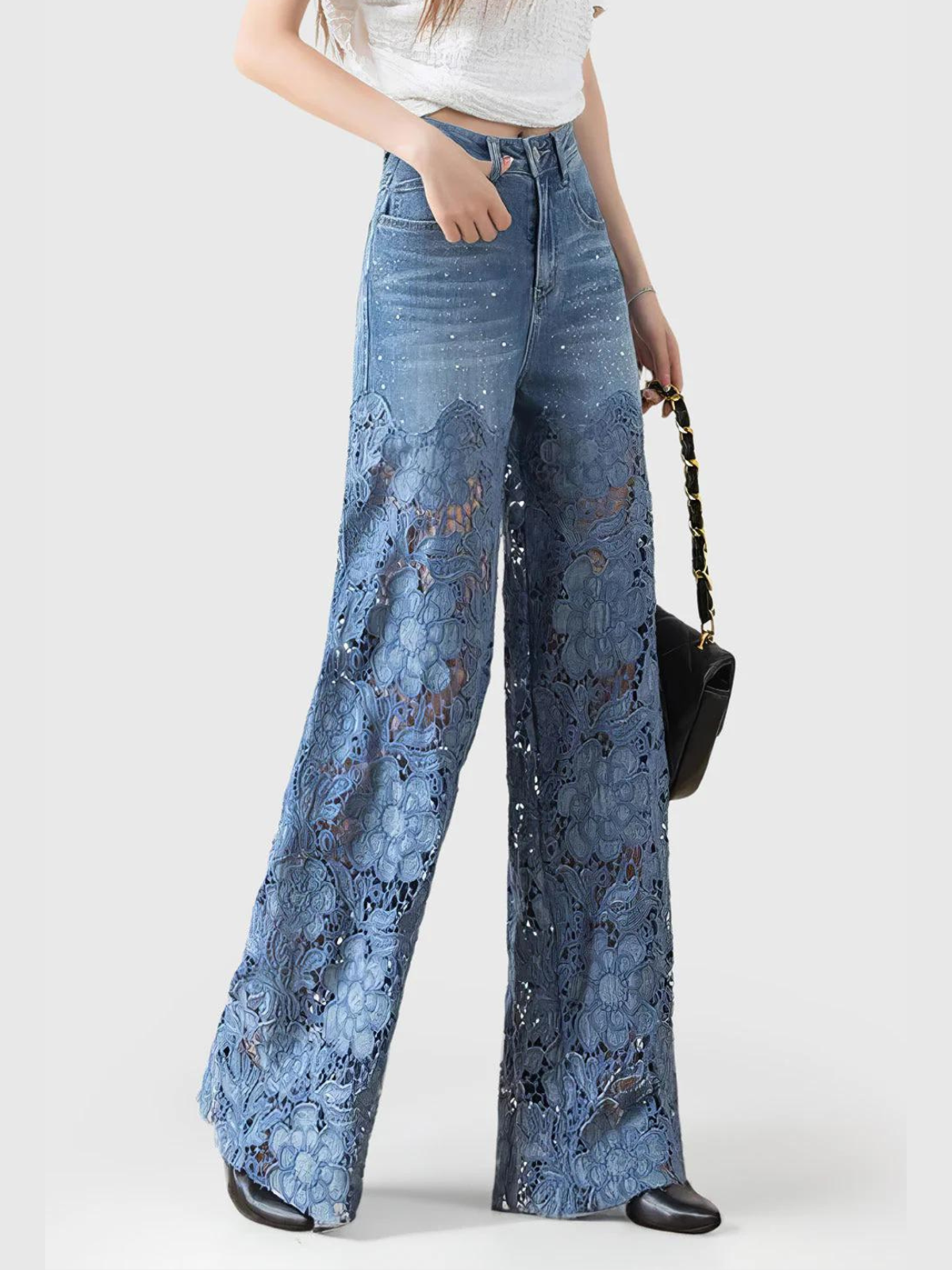 RENATA | Calça jeans com renda