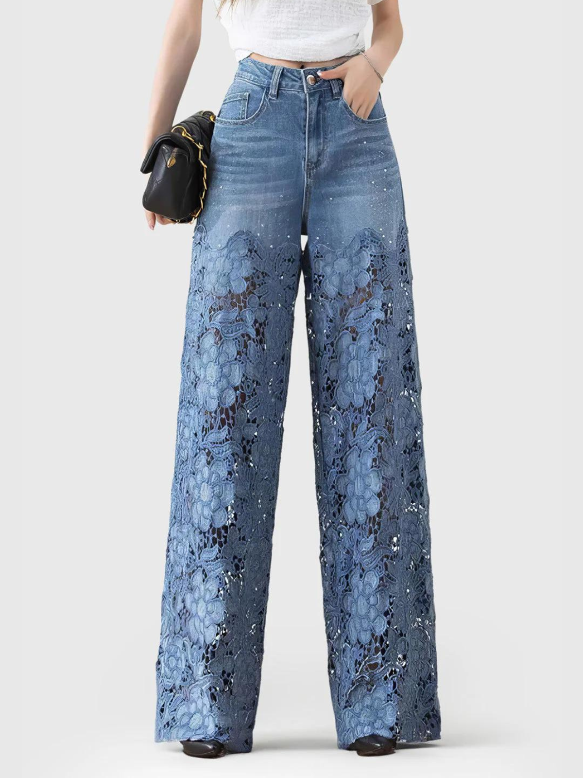 RENATA | Calça jeans com renda