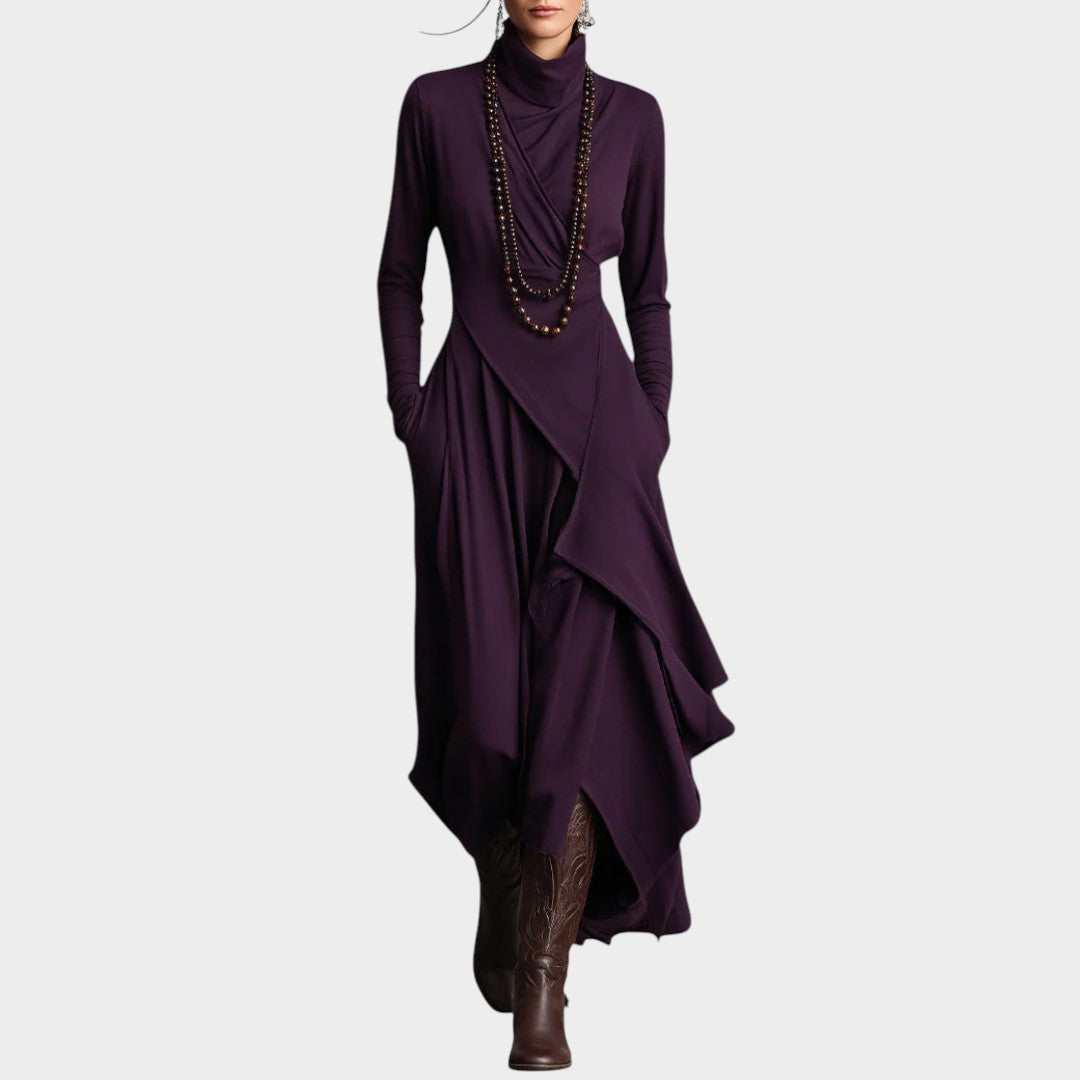 MOYA | Vestido longo de gola alta