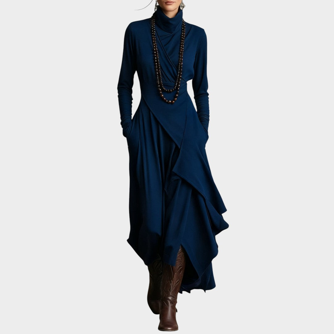 MOYA | Vestido longo de gola alta