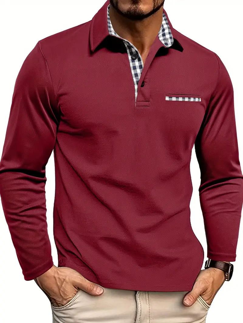 CARLOS | Polo de manga longa xadrez