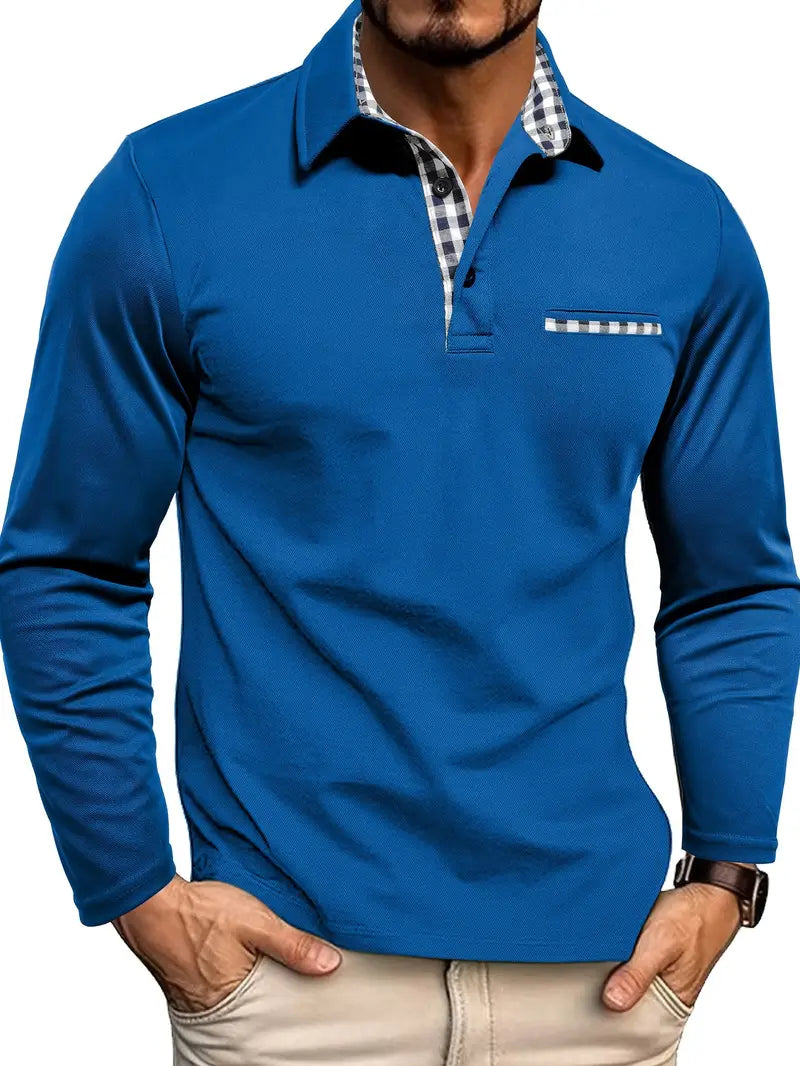 CARLOS | Polo de manga longa xadrez