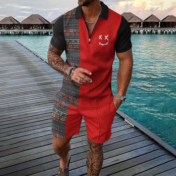 VÍCTOR | Conjunto polo com bermuda estampada