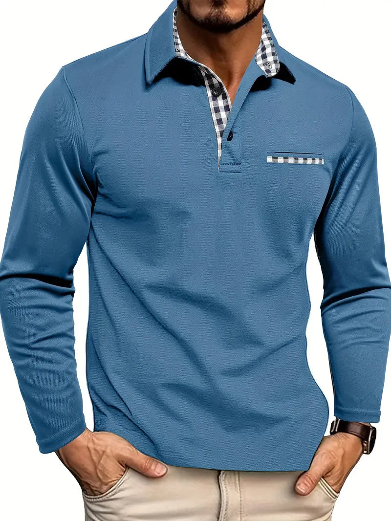 CARLOS | Polo de manga longa xadrez