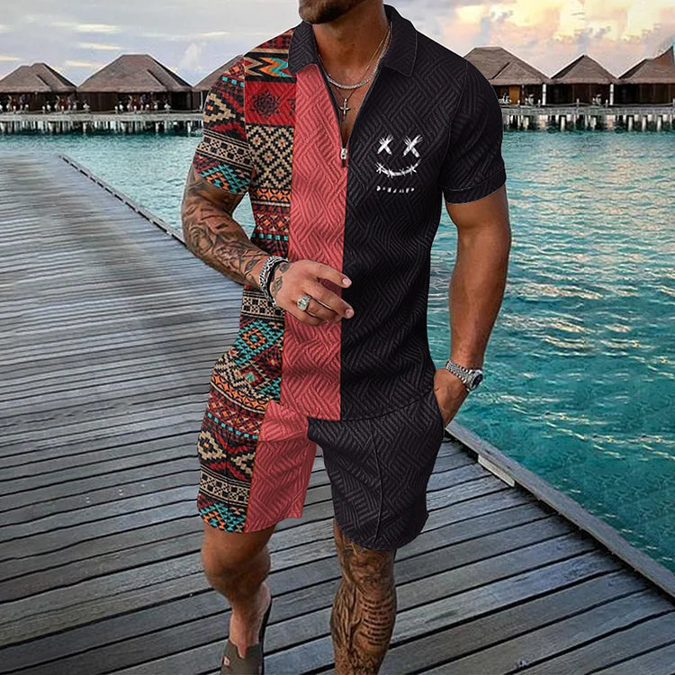 ANTONIO | Conjunto com bermuda étnica bicolor