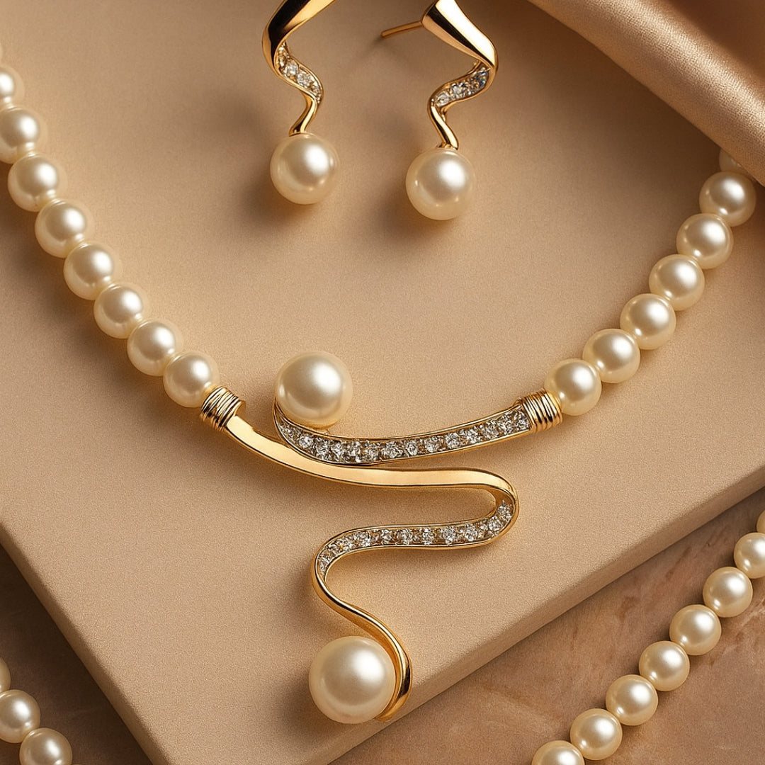 VALENTINA | Conjunto de colar e brincos de pérolas
