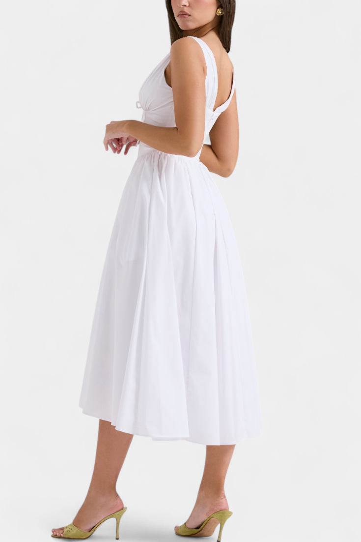 MARGIE | Vestido midi floral com decote em V