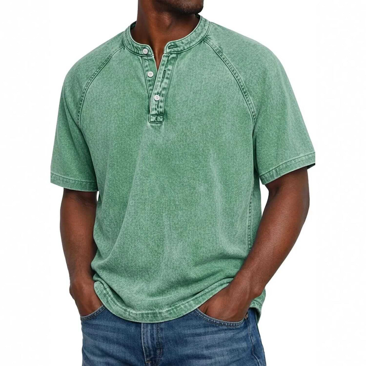 MATEO | Camiseta henley com gola abotoada