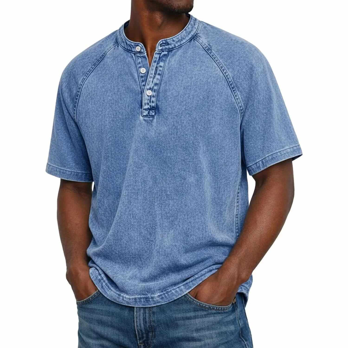 MATEO | Camiseta henley com gola abotoada