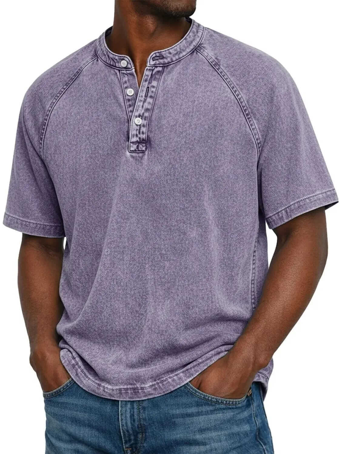 BRUNO | Camiseta henley com gola abotoada