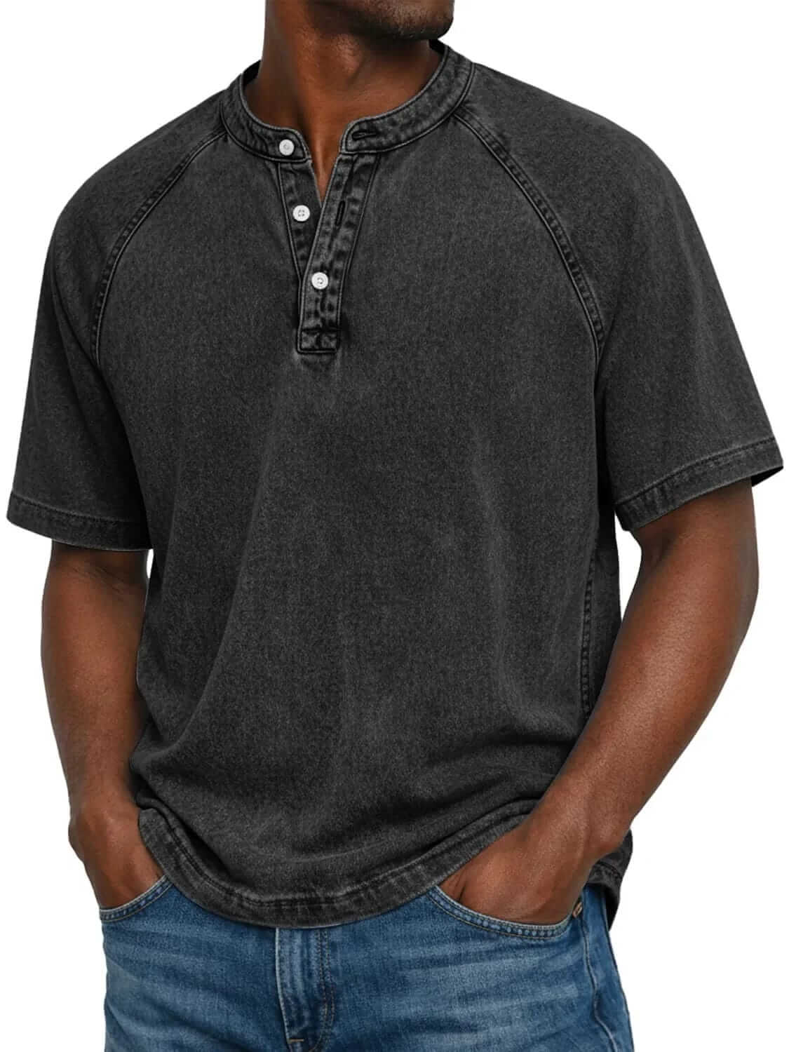 MATEO | Camiseta henley com gola abotoada