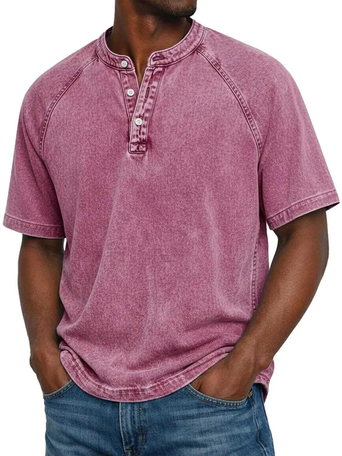 MATEO | Camiseta henley com gola abotoada