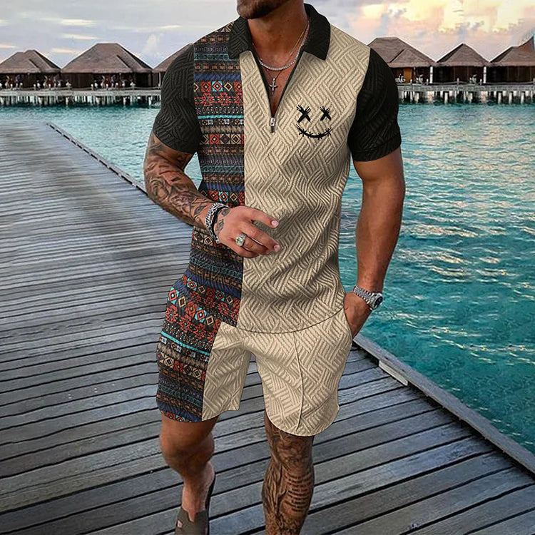 VÍCTOR | Conjunto polo com bermuda estampada