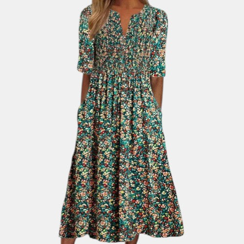 LIVIA | Vestido floral com botões