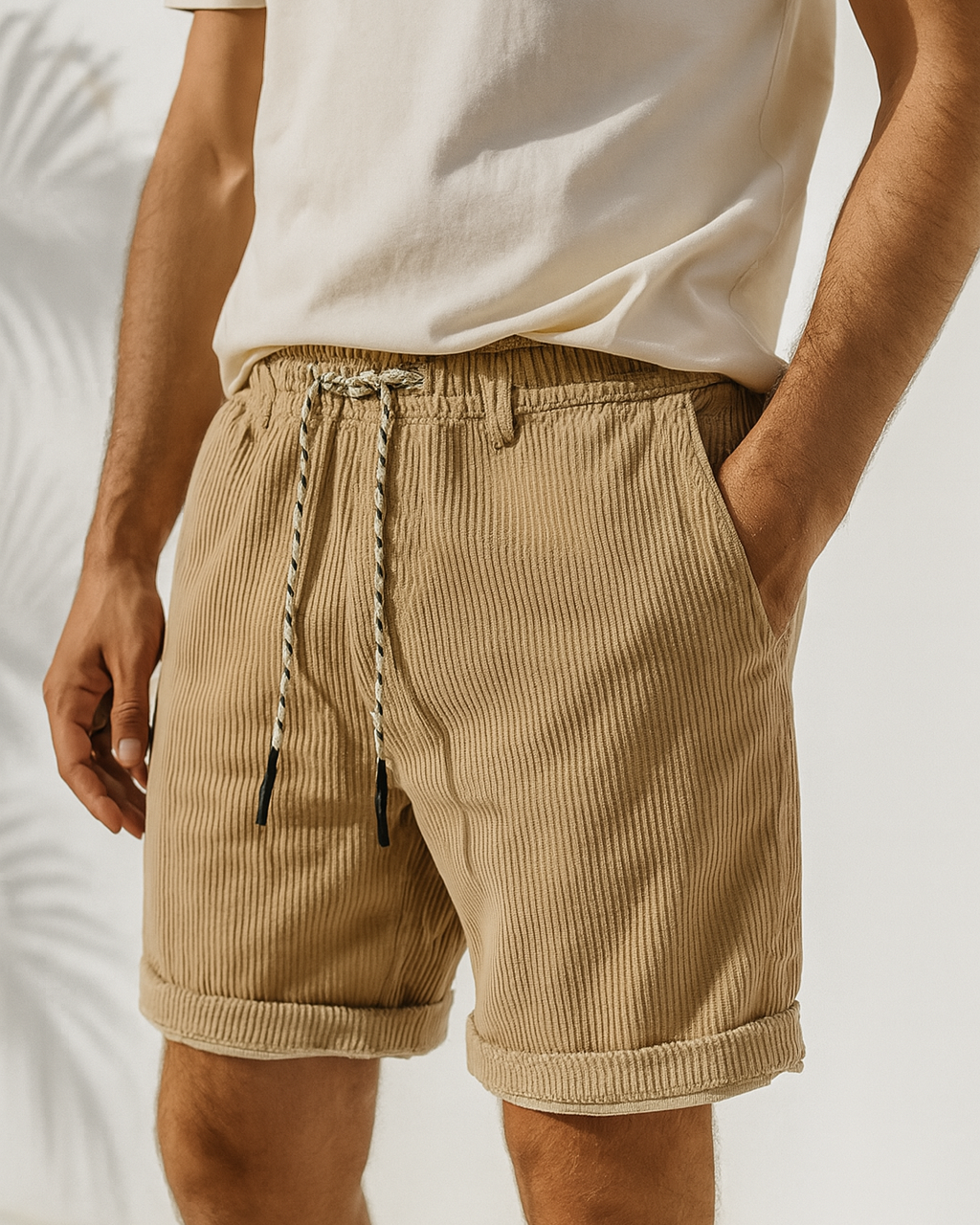 DAVI | Short de veludo cotelê