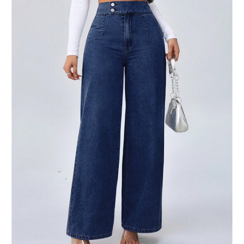ALICE | Calça jeans de cintura alta e perna larga