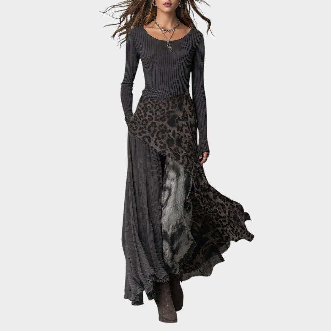 CARMEN | Vestido longo com estampa de leopardo