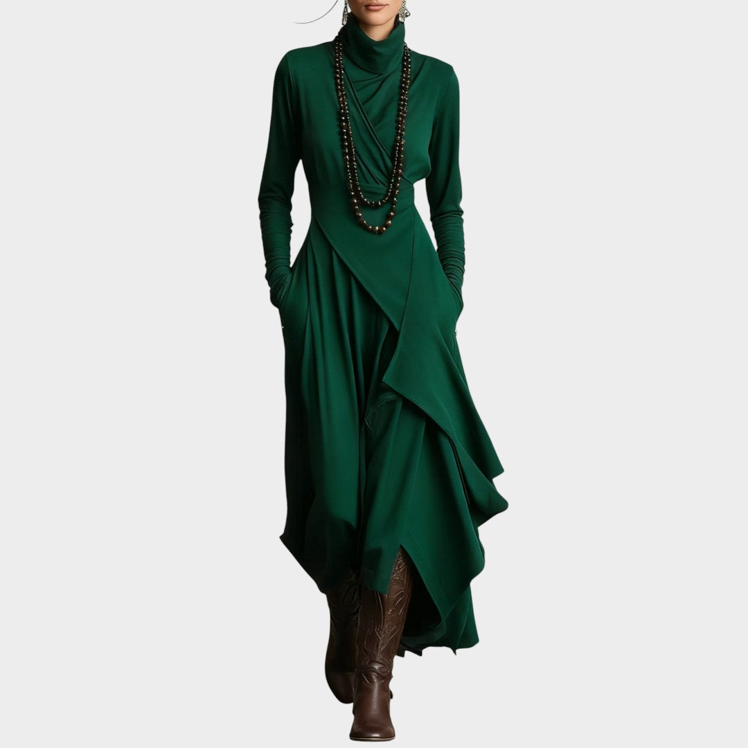 MOYA | Vestido longo de gola alta