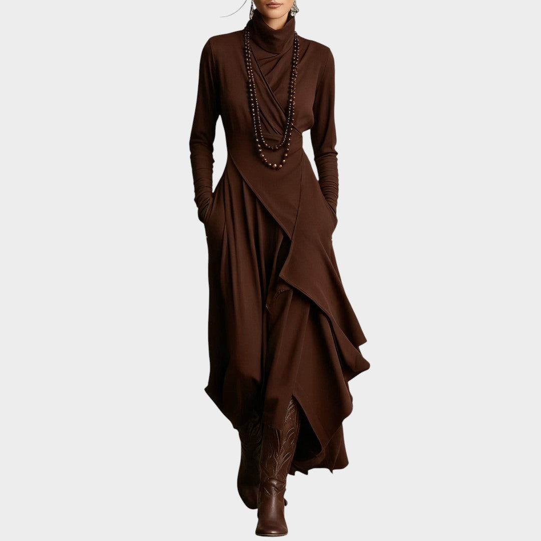 MOYA | Vestido longo de gola alta