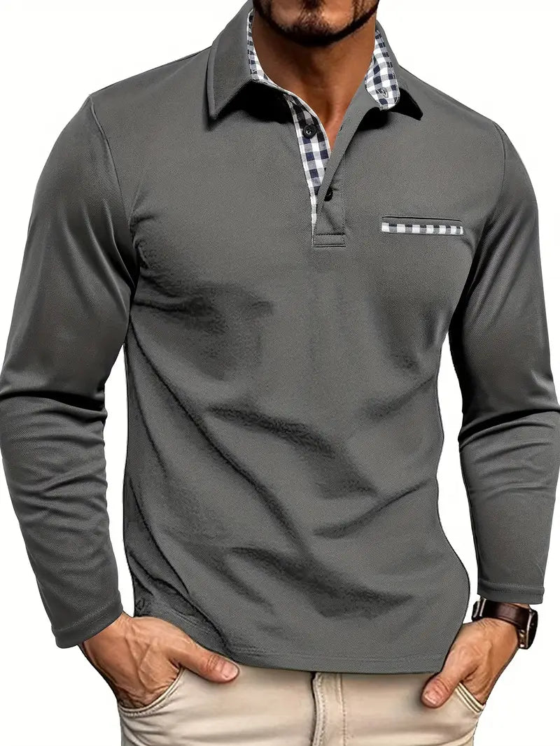 CARLOS | Polo de manga longa xadrez