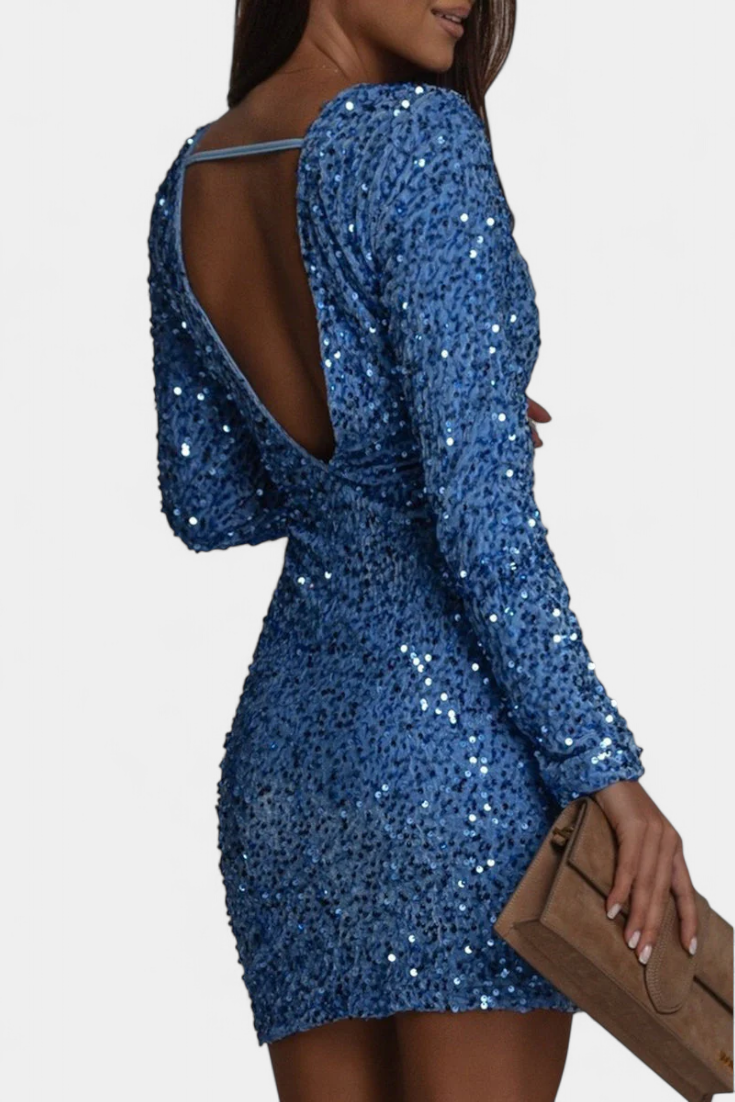 ADÈLE | Vestido longo com decote em V e costas abertas